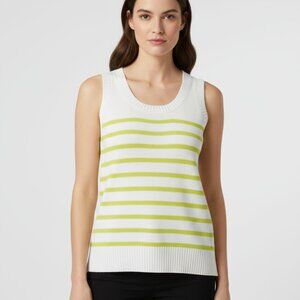 style & co women's sweater tank. Yellow stripe. Size XLarge